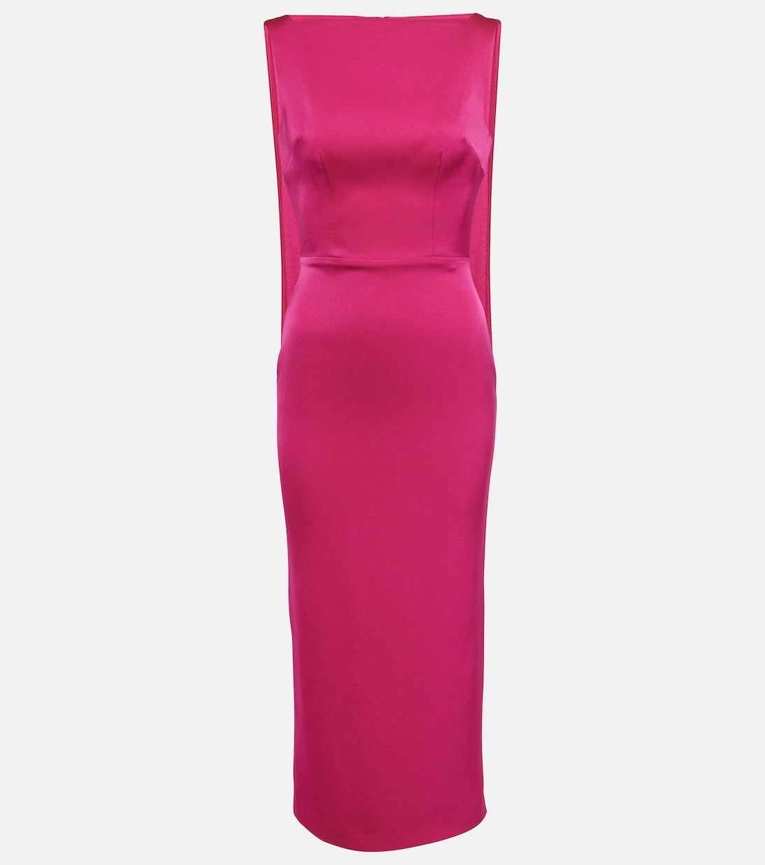 Draped satin crêpe midi dress | Alex Perry