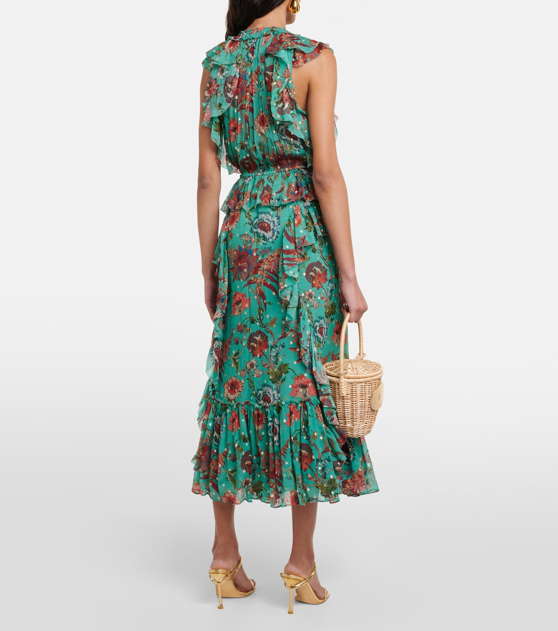 Vestido midi Adrienne de chifón de seda | Ulla Johnson