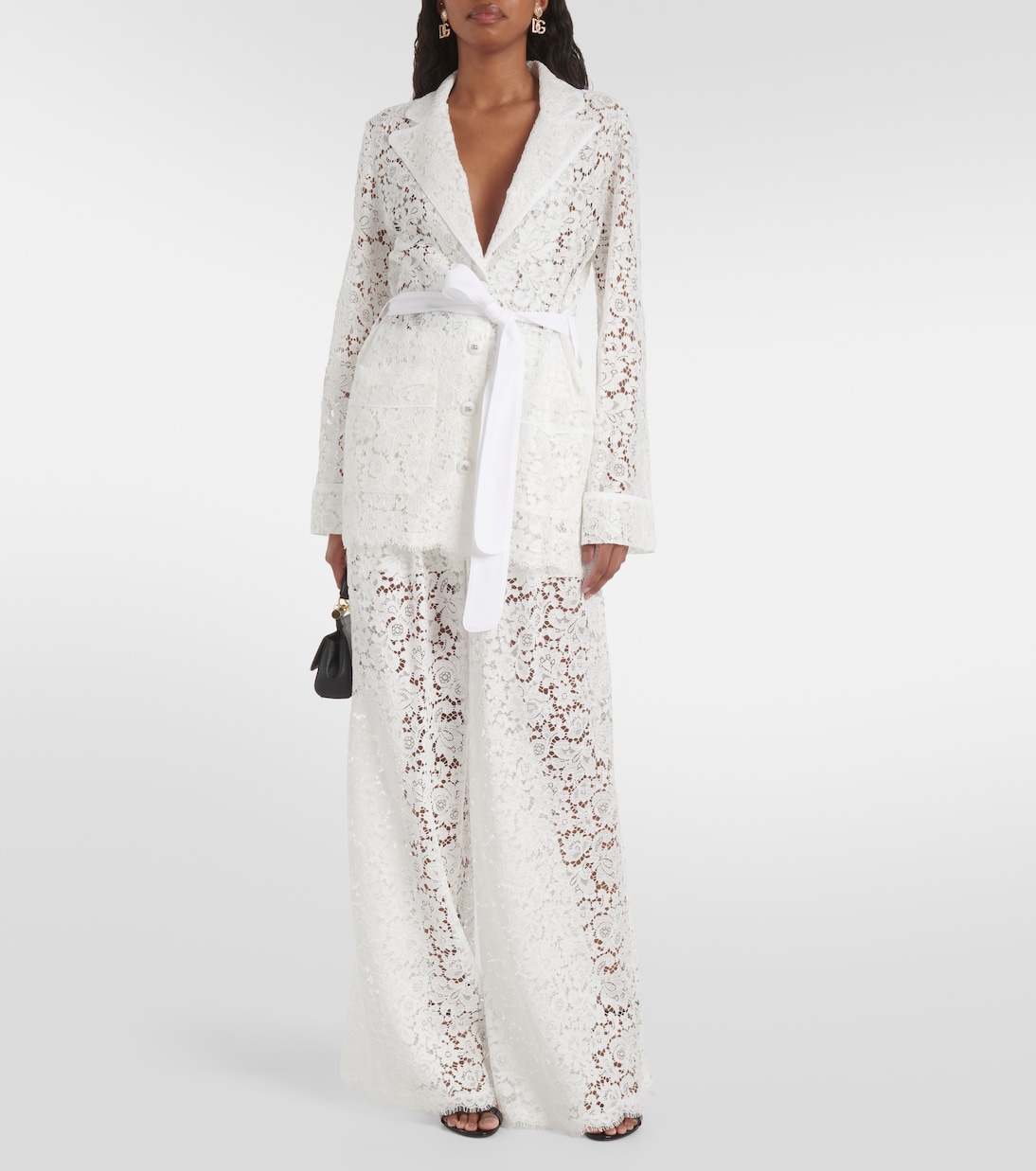 Giacca in pizzo con fiocco | Dolce&Gabbana