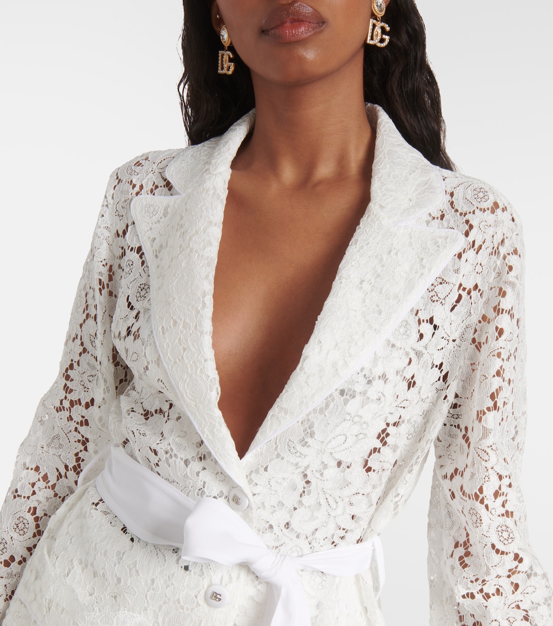 Giacca in pizzo con fiocco | Dolce&Gabbana