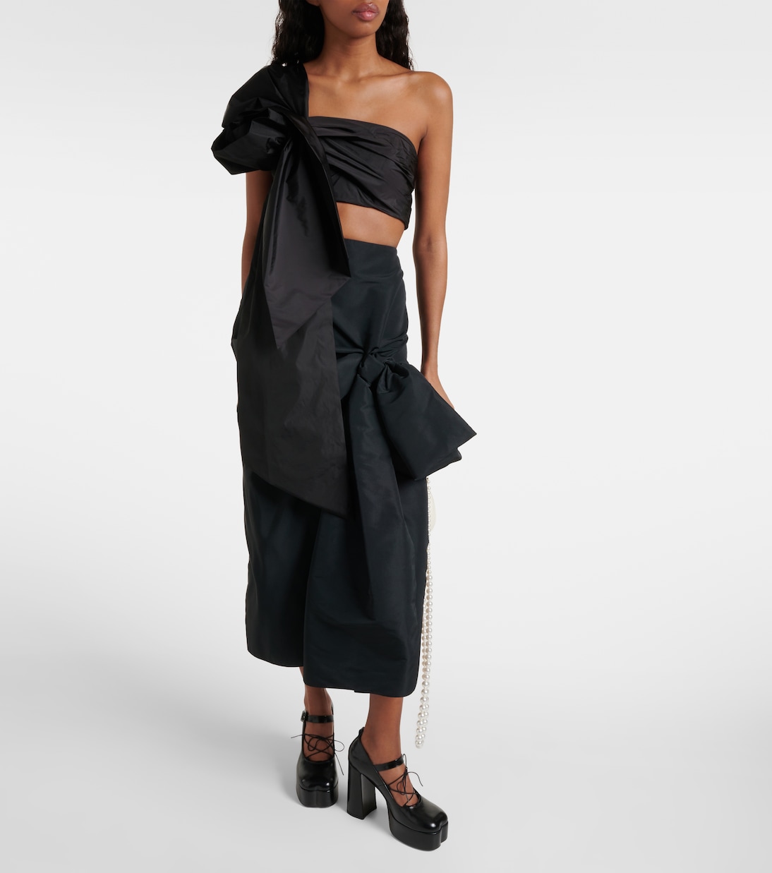 Top cropped con rouches | Simone Rocha