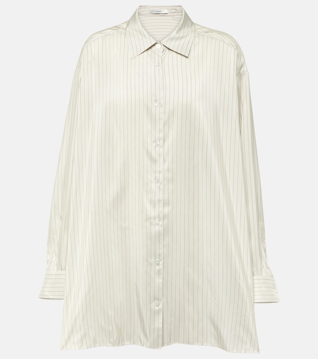 Camicia oversize gessata Luka in seta | The Row