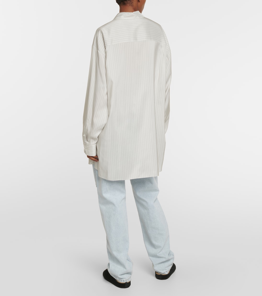 Camicia oversize gessata Luka in seta | The Row