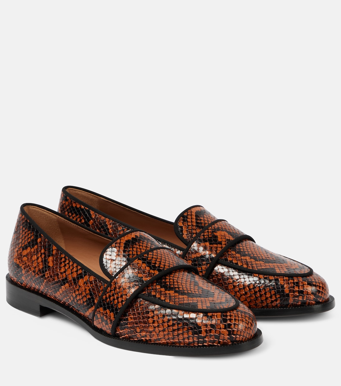 Martin snake effect leather loafers in multicoloured Aquazzura Mytheresa