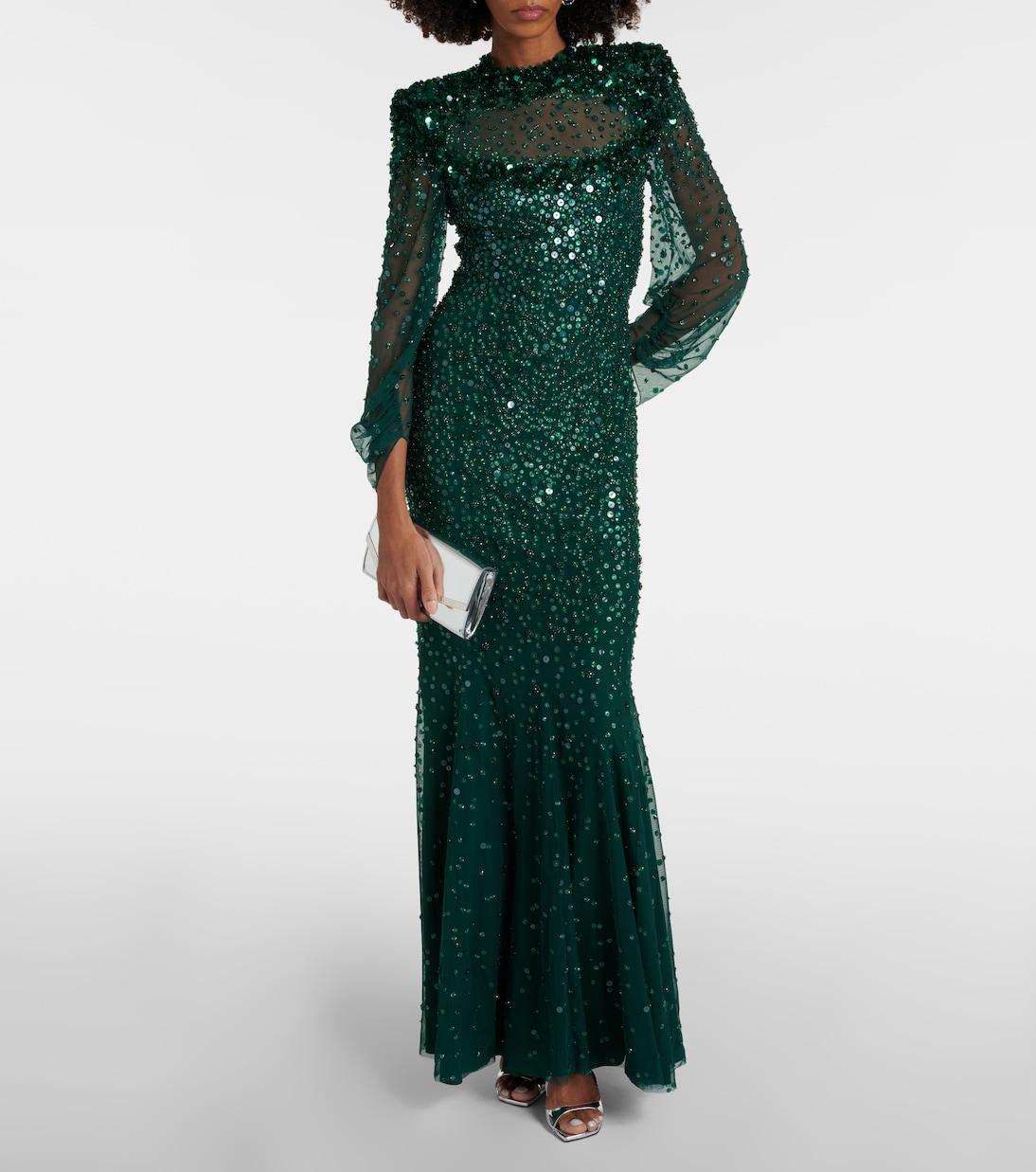 Vestido de Tul Bordado con Detalles de Lujo por Jenny Packham