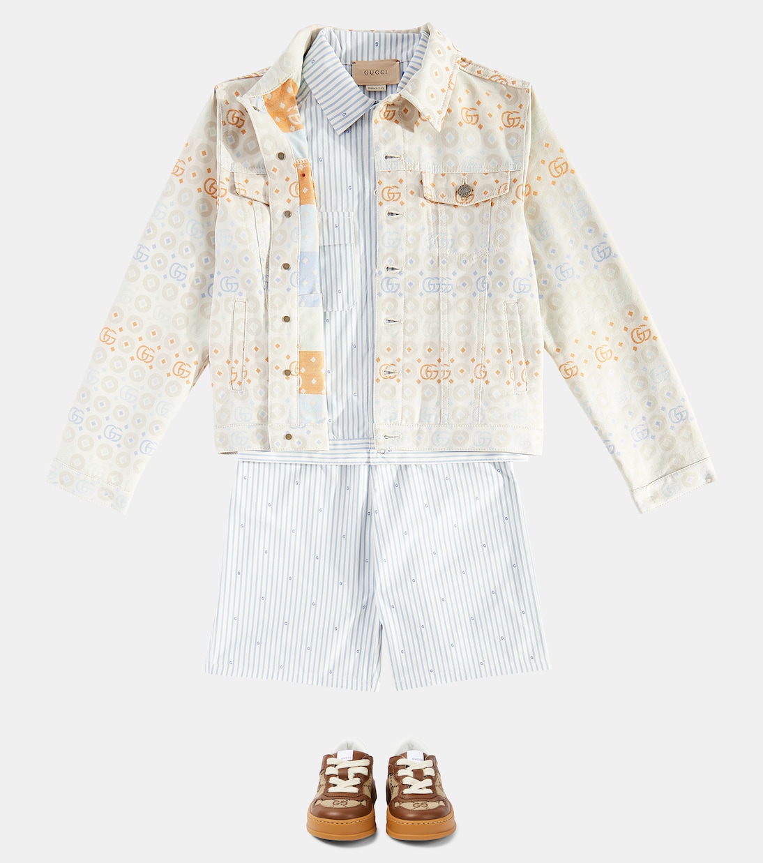Bermuda GG rayé en coton | Gucci Kids