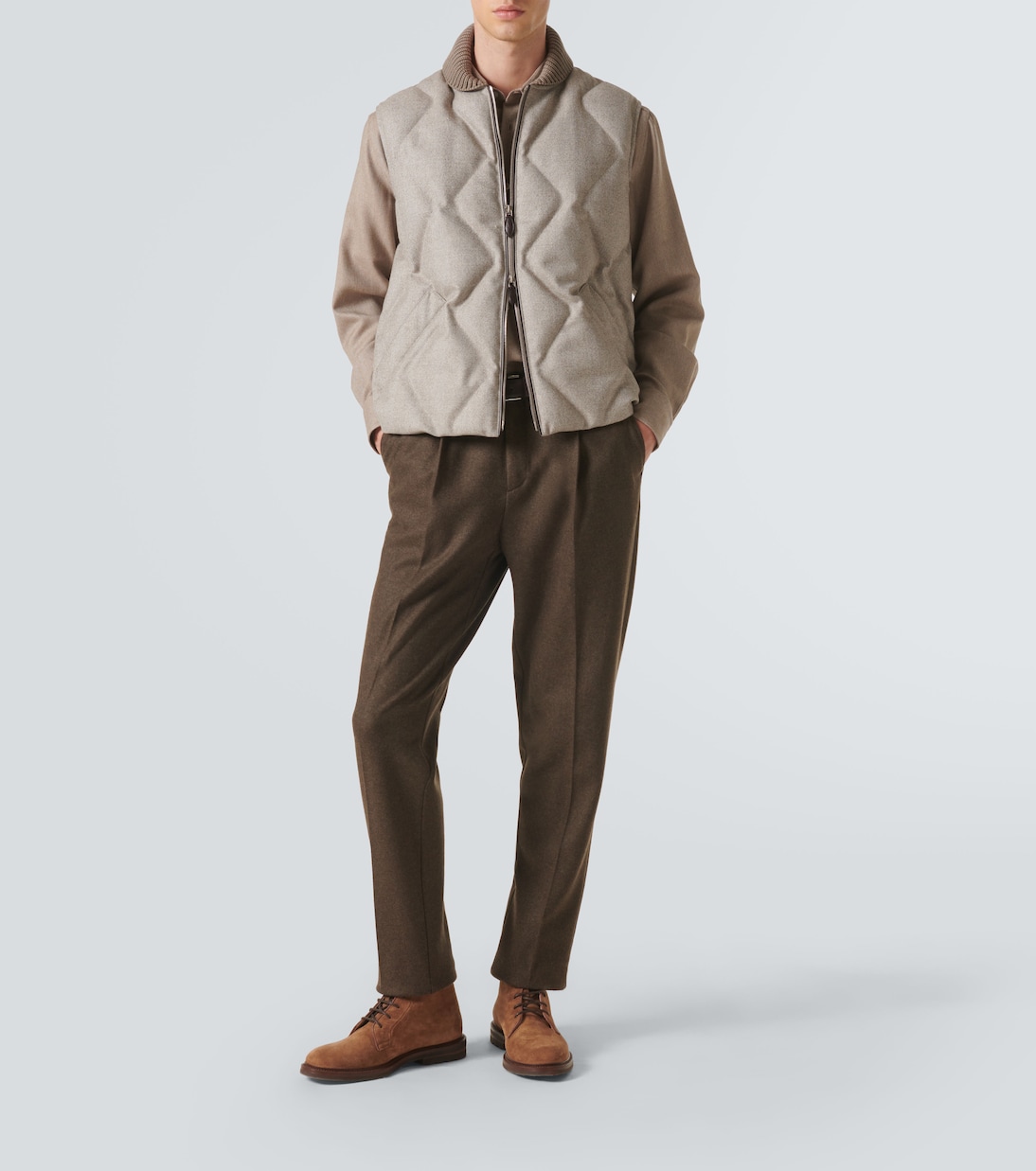Herringbone wool puffer vest | Berluti