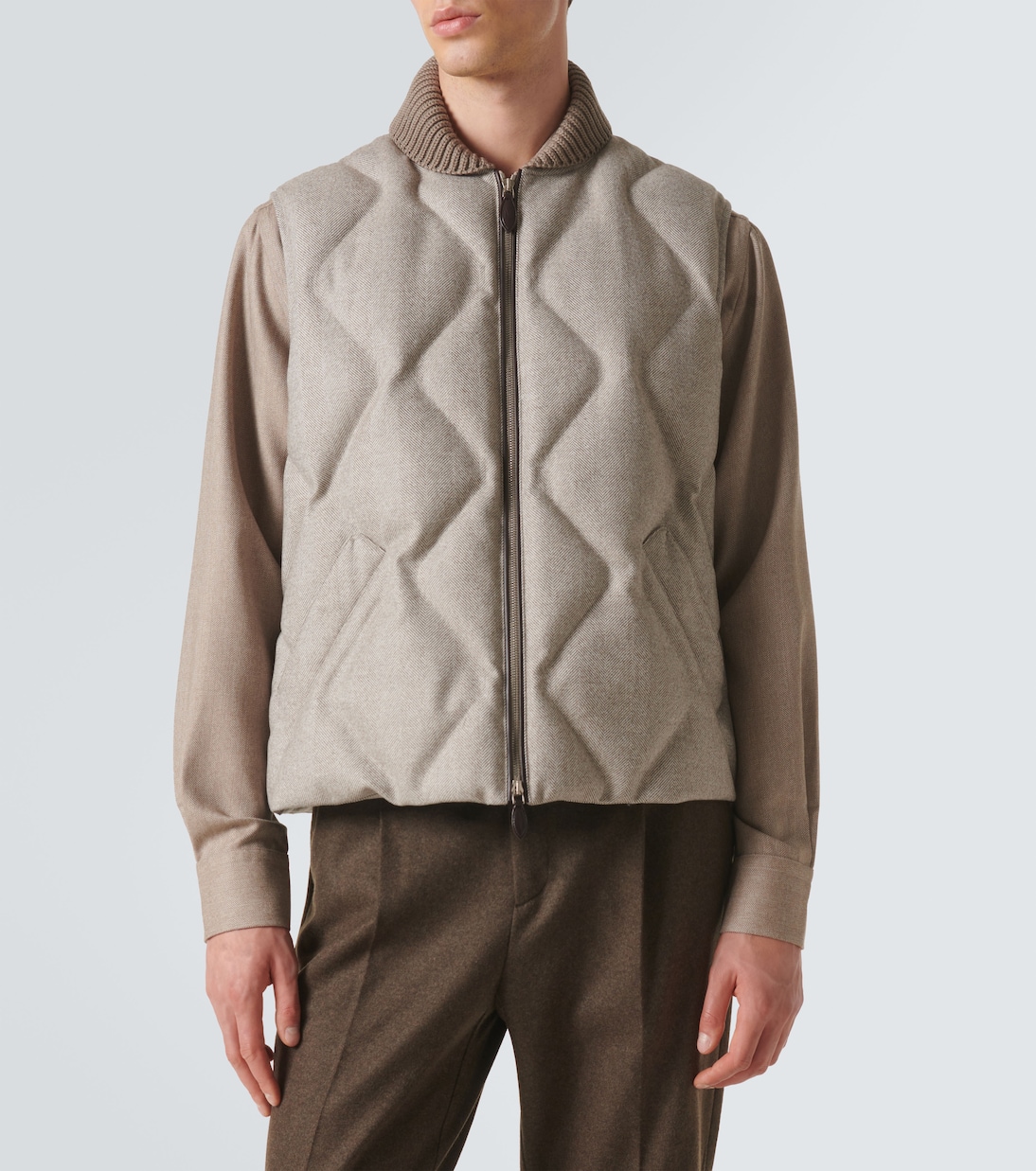 Herringbone wool puffer vest | Berluti