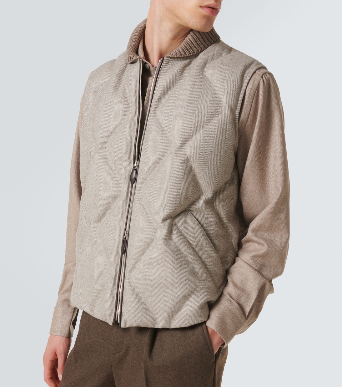Herringbone wool puffer vest | Berluti