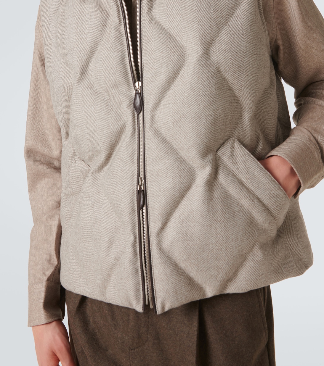 Herringbone wool puffer vest | Berluti