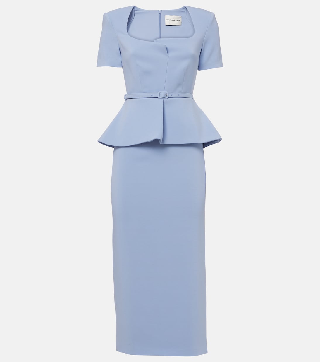 Abito midi Peplum in misto lana e seta | Roland Mouret