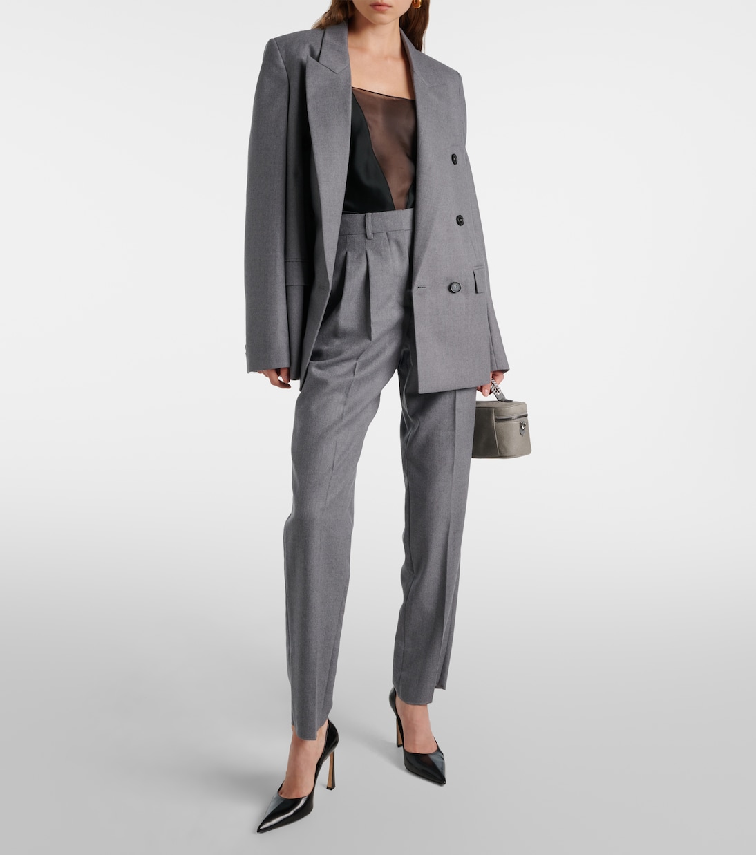 Pantaloni regular in flanella di lana | Stella McCartney