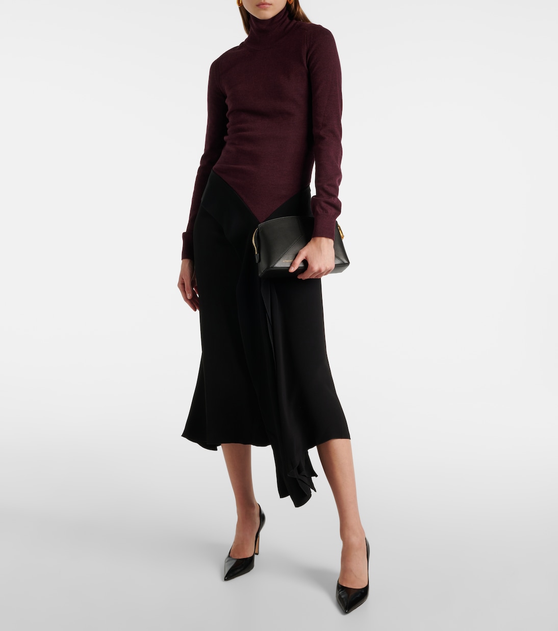 Tie-detail wool midi dress | Victoria Beckham