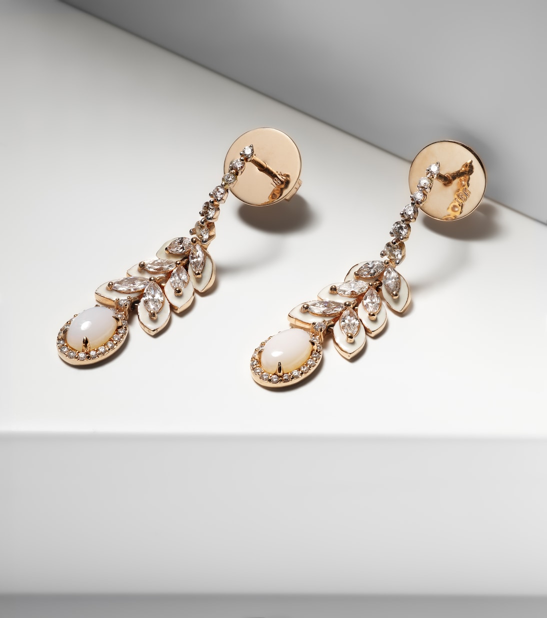 Boucles d'oreilles en or 18 ct, opales et diamants | Kamyen