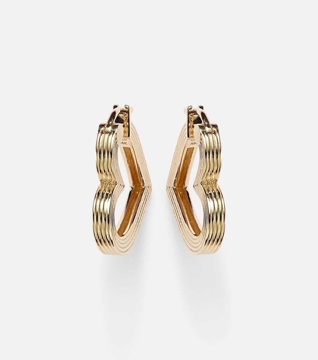Boucles d'oreilles Flutted Heart en or 14 ct | Sydney Evan