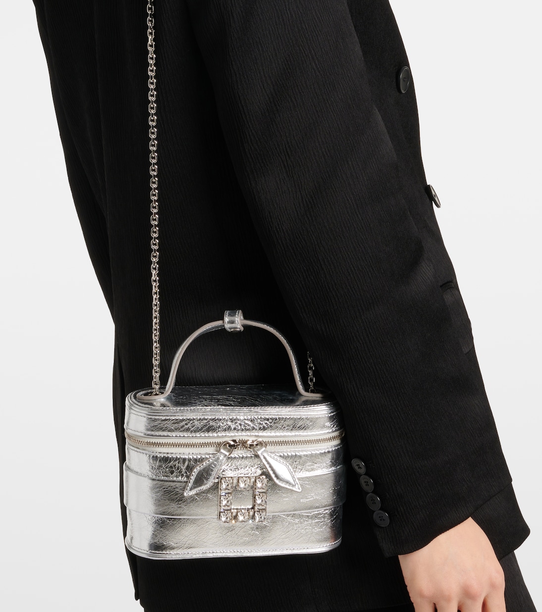Très Vivier metallic leather vanity bag | Roger Vivier
