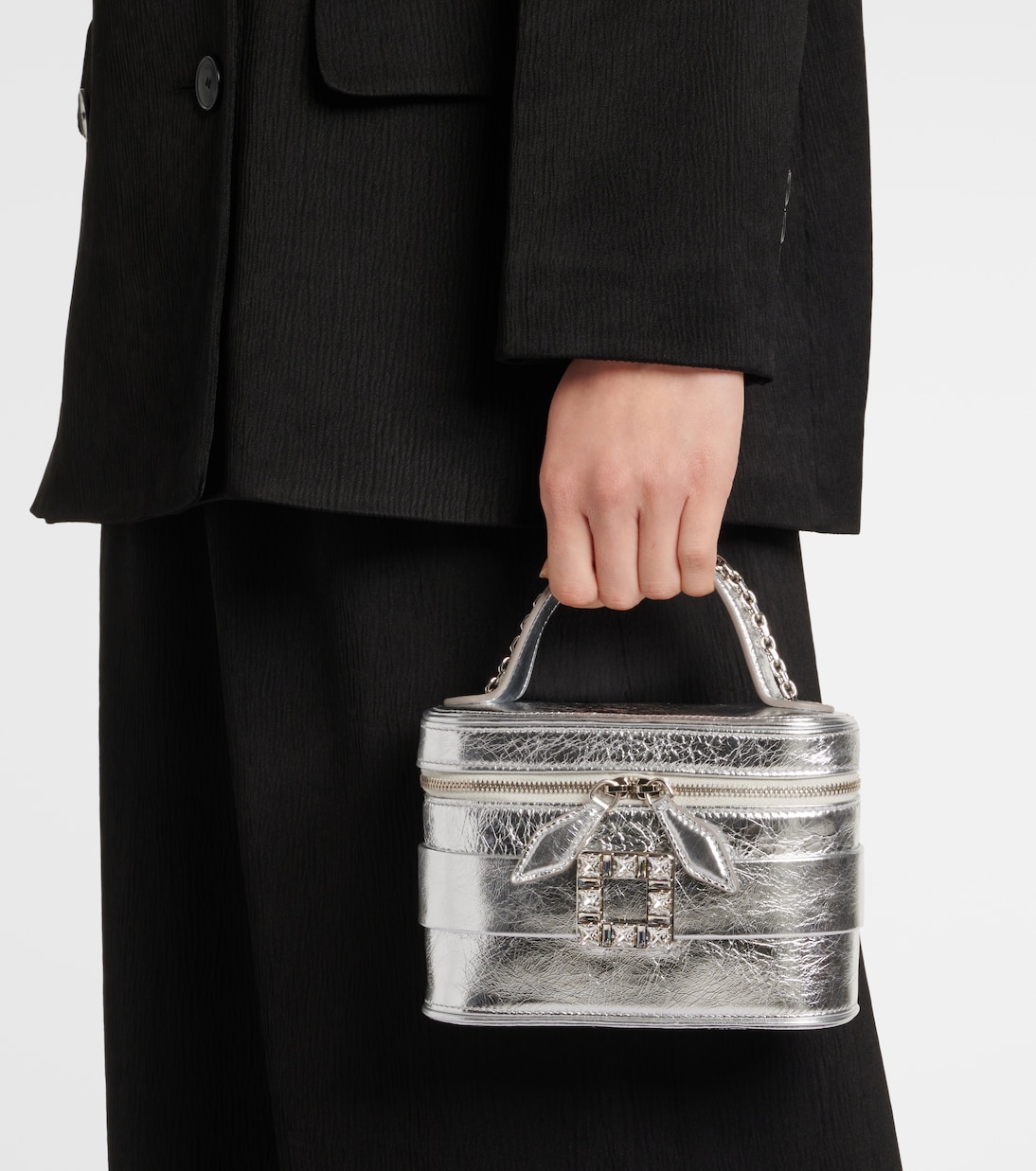 Très Vivier metallic leather vanity bag | Roger Vivier