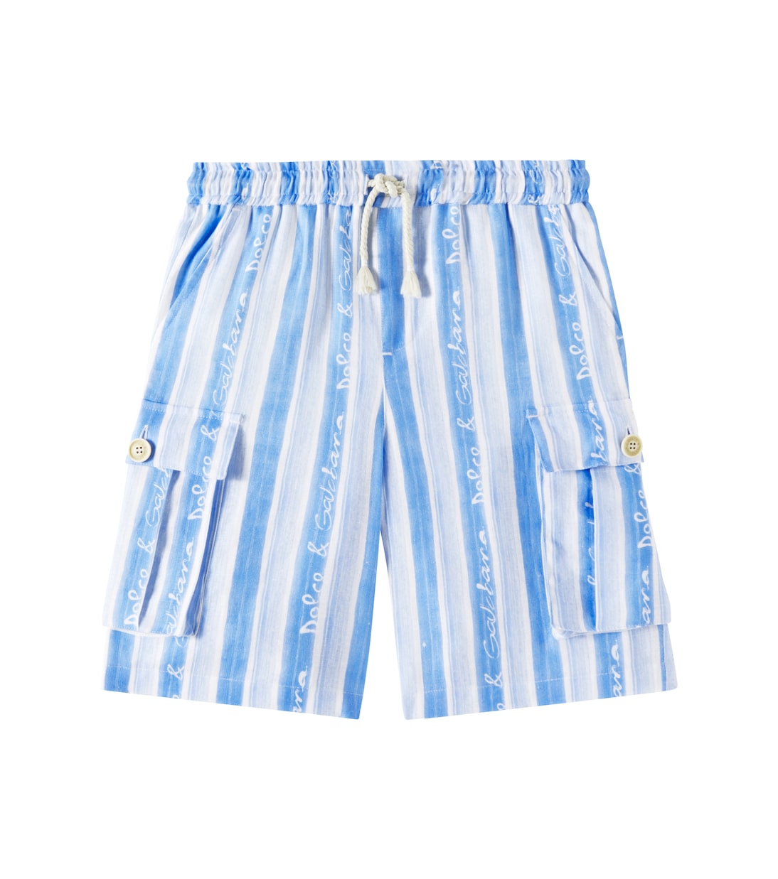 Short cargo rayé en lin | Dolce&Gabbana Kids