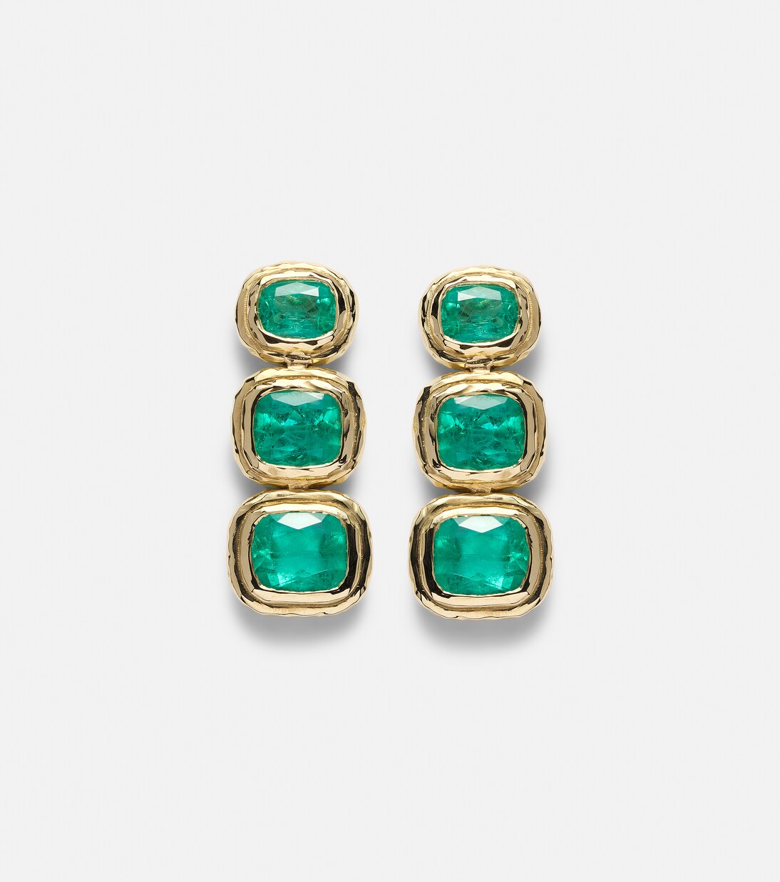 Boucles d'oreilles Summerland en or 18 ct et émeraudes | Octavia Elizabeth