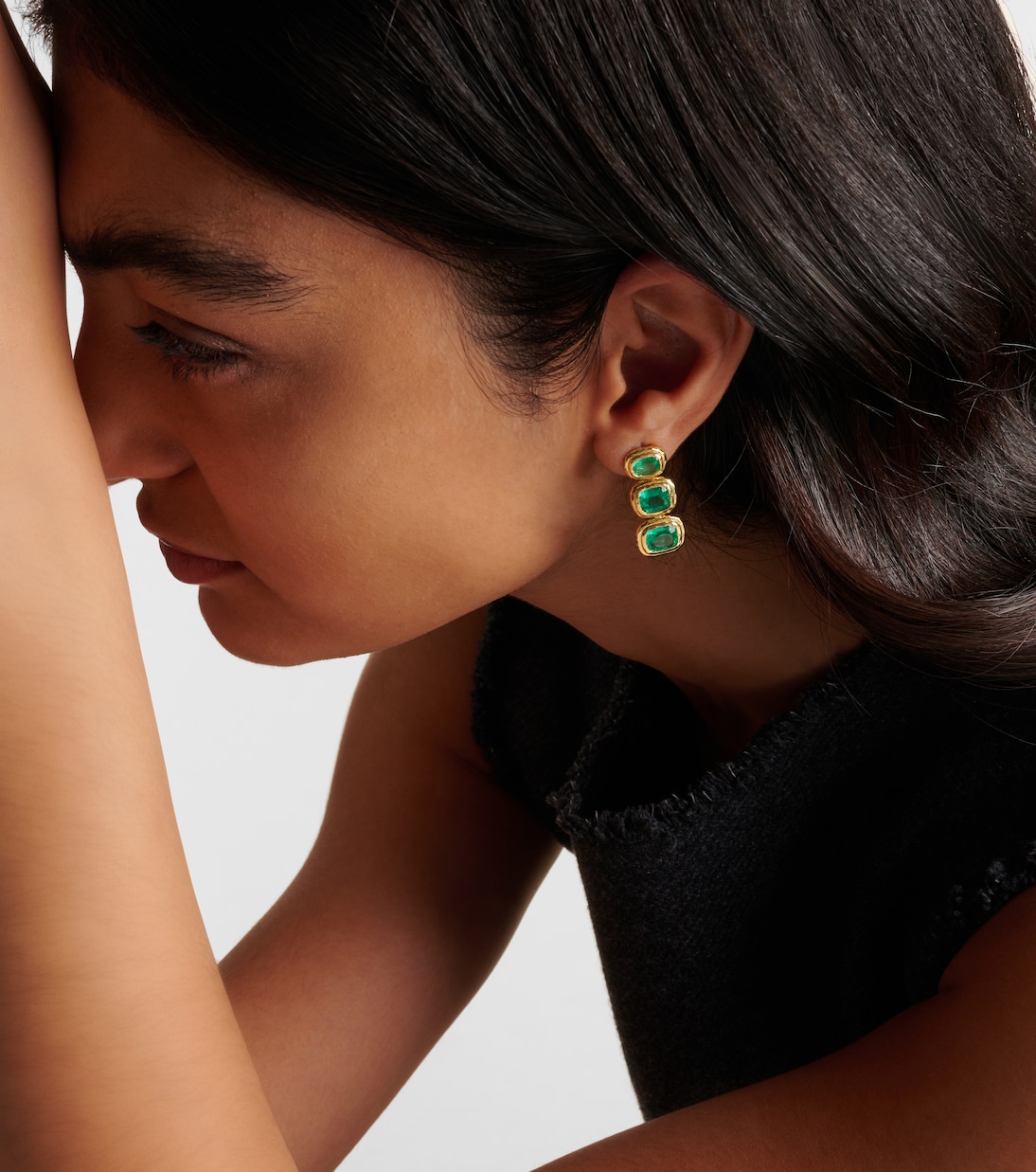 Boucles d'oreilles Summerland en or 18 ct et émeraudes | Octavia Elizabeth