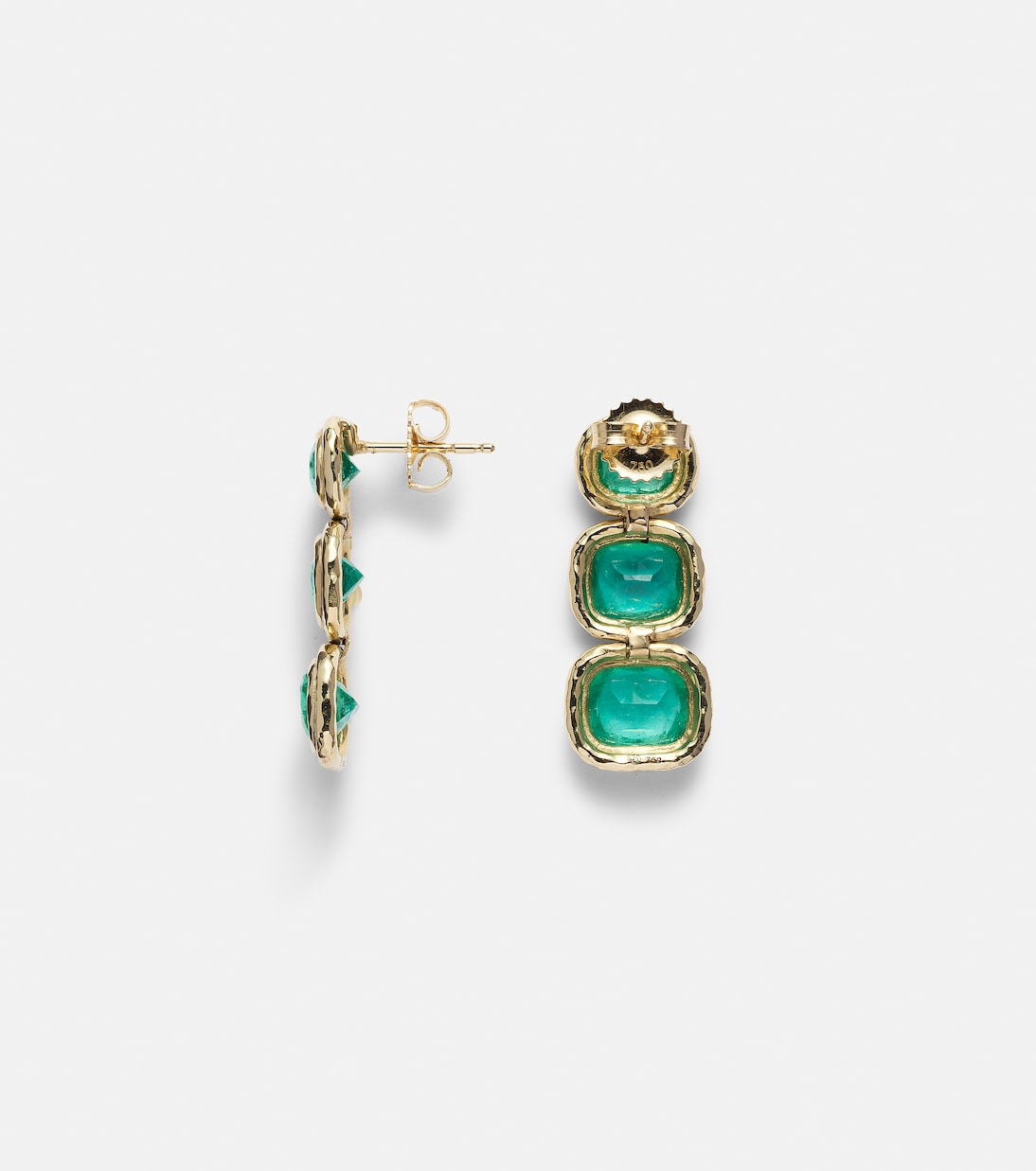 Boucles d'oreilles Summerland en or 18 ct et émeraudes | Octavia Elizabeth