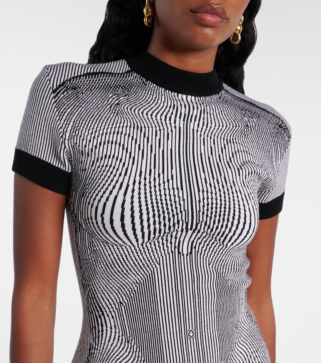 Abito corto Morphing Pinstripe in jersey | Jean Paul Gaultier