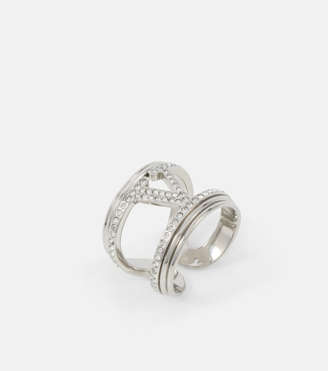 Anello VLogo VALENTINO con cristalli scintillanti per uno stile giovane e trendy