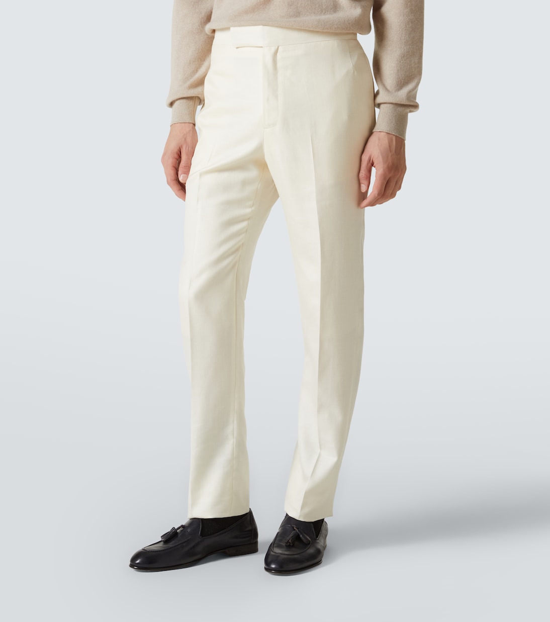 Flat Front wool, silk and linen suit pants | Gabriela Hearst