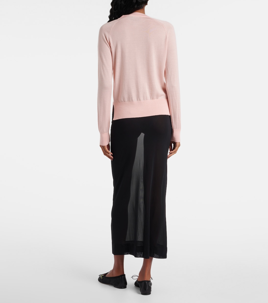 Cardigan in lana e seta con intarsi | Simone Rocha