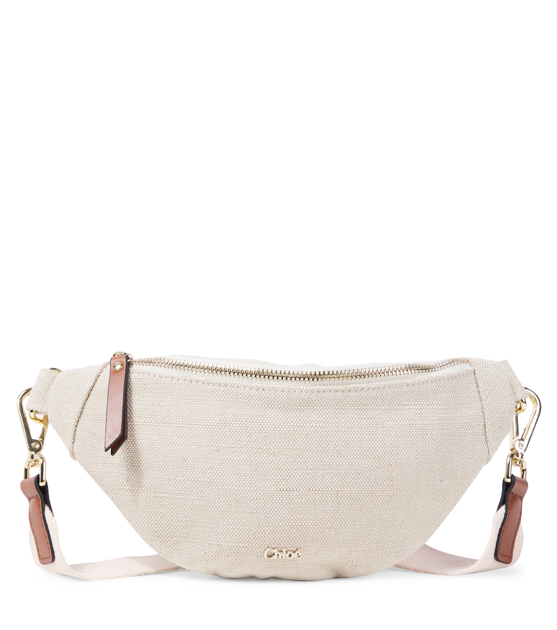 Logo jute and cotton-blend shoulder bag | Chloé Kids