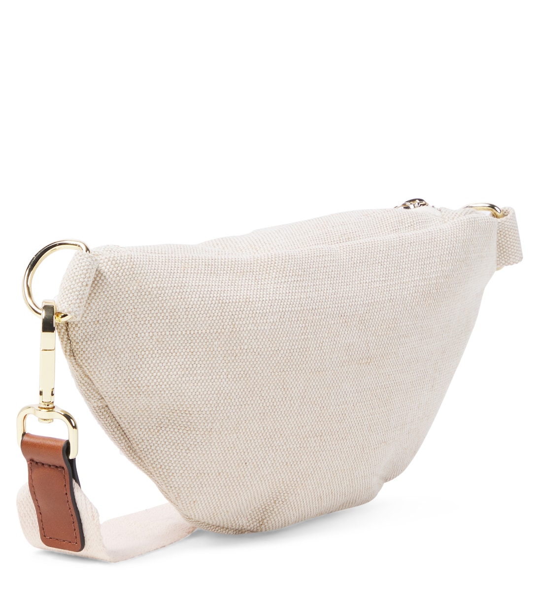 Logo jute and cotton-blend shoulder bag | Chloé Kids