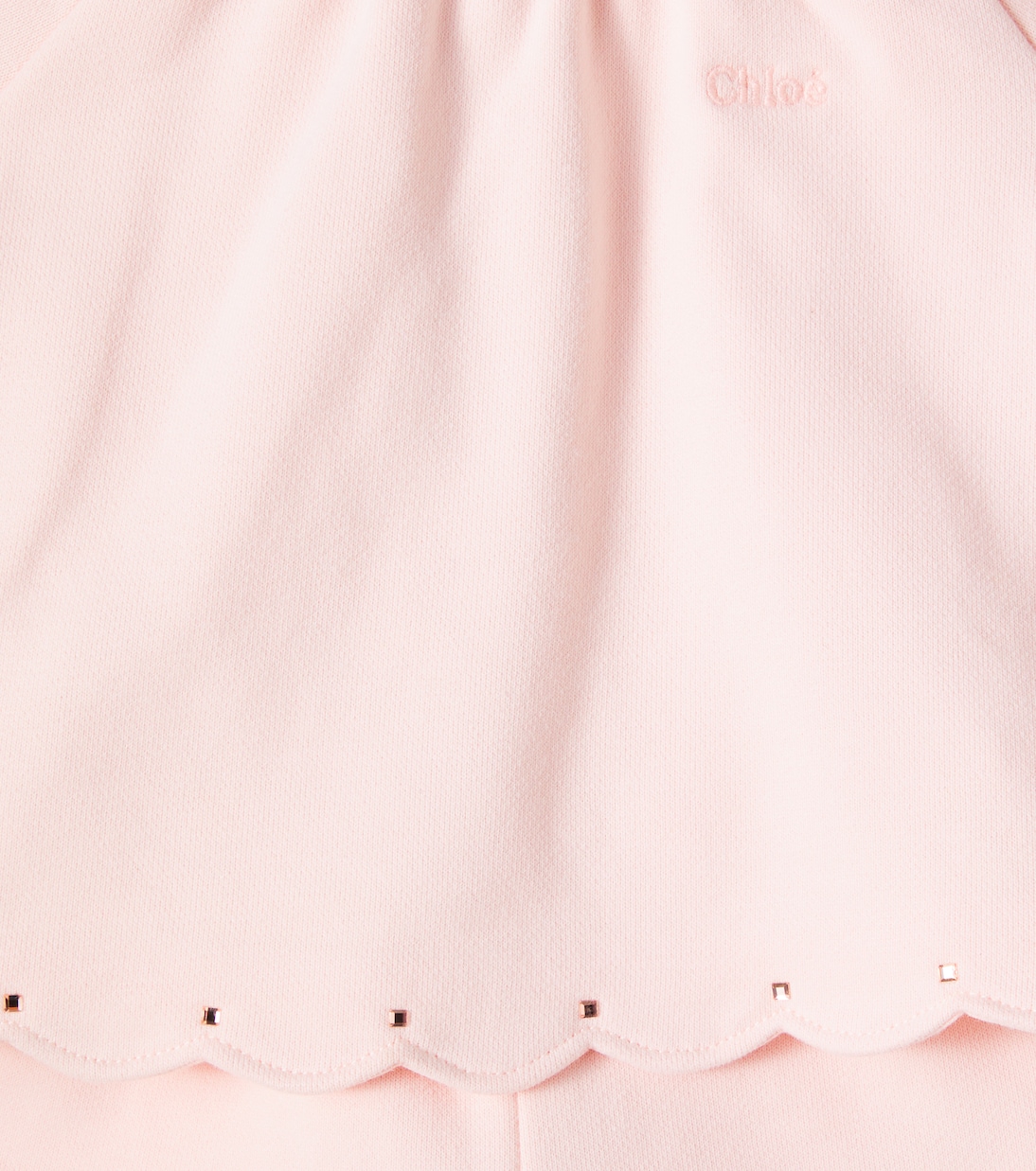 Baby - Jumpsuit corta in cotone con logo | Chloé Kids