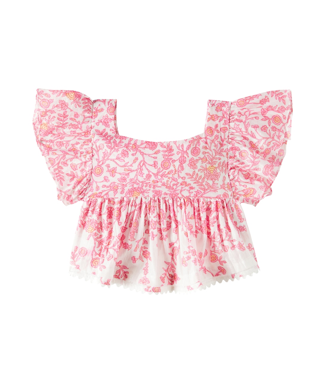 Top Cycas in misto cotone con volant | Poupette St Barth Kids