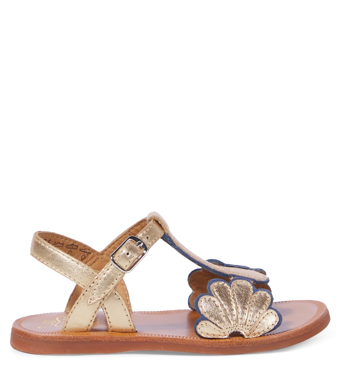 Plagette Bloom metallic leather sandals | Pom d'Api