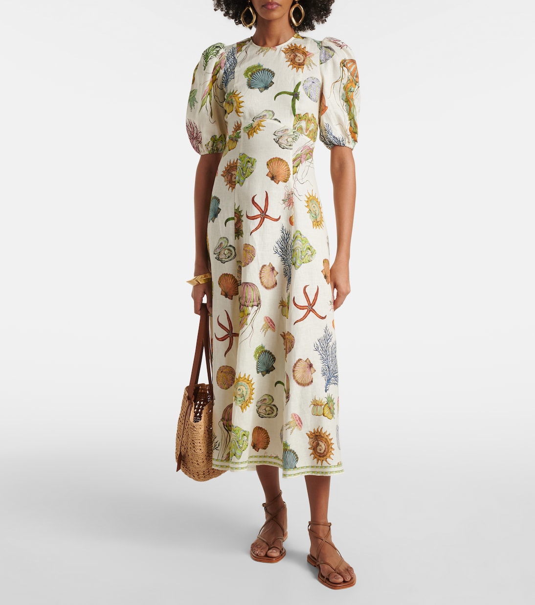 Abito midi Sea in lino | Alémais