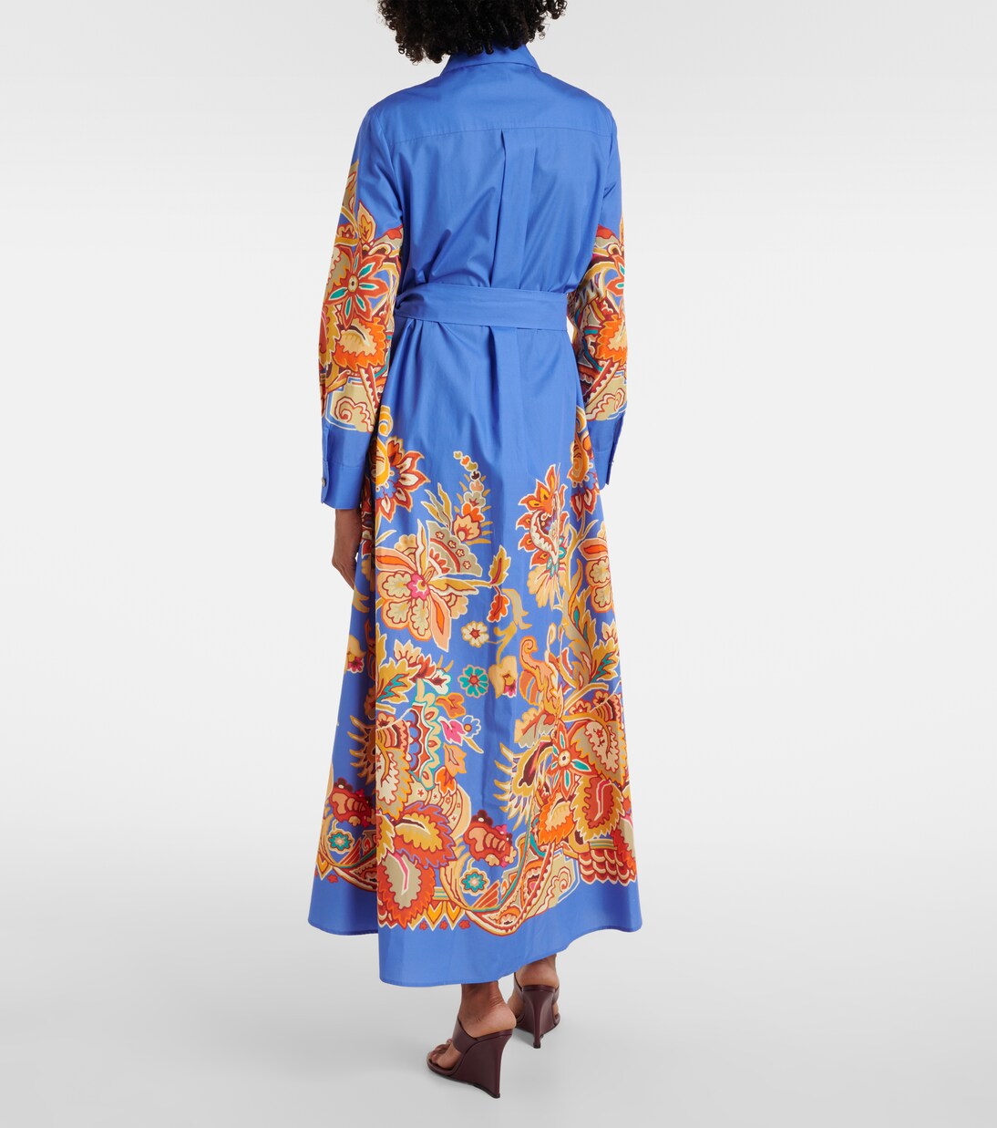 Vestido largo de algodón con cinturón | Etro