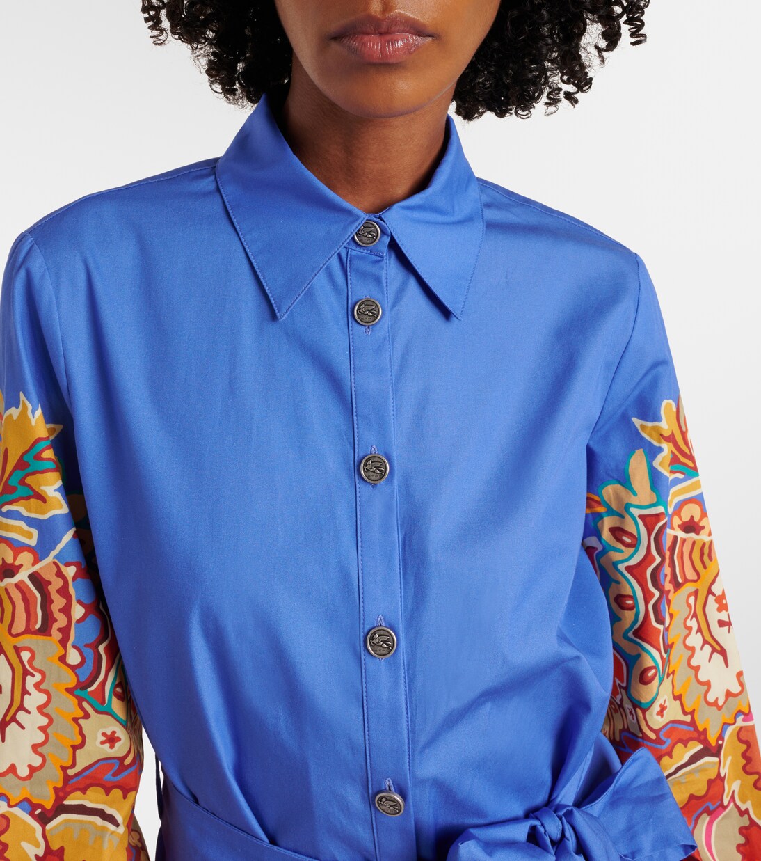 Vestido largo de algodón con cinturón | Etro