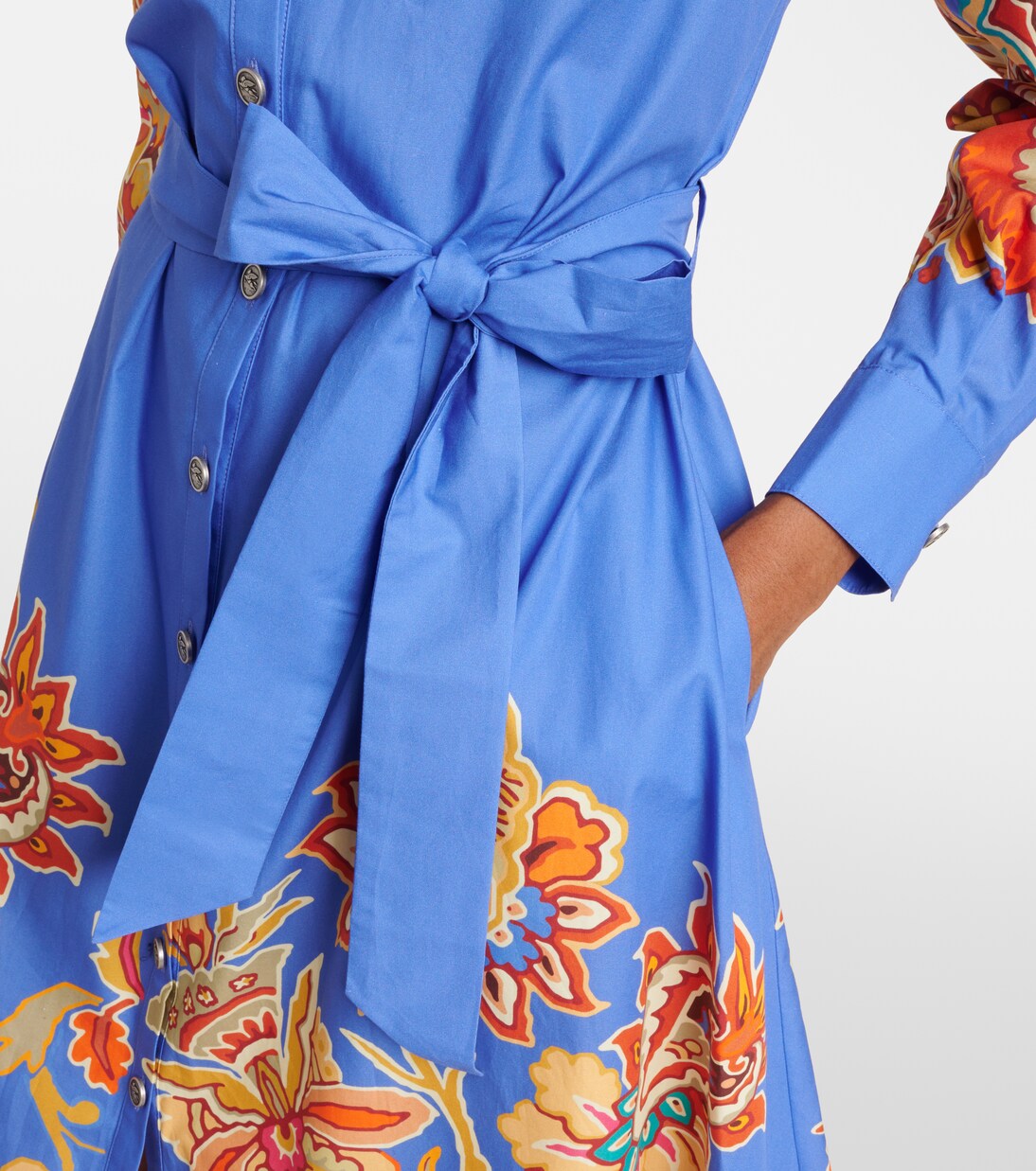 Vestido largo de algodón con cinturón | Etro