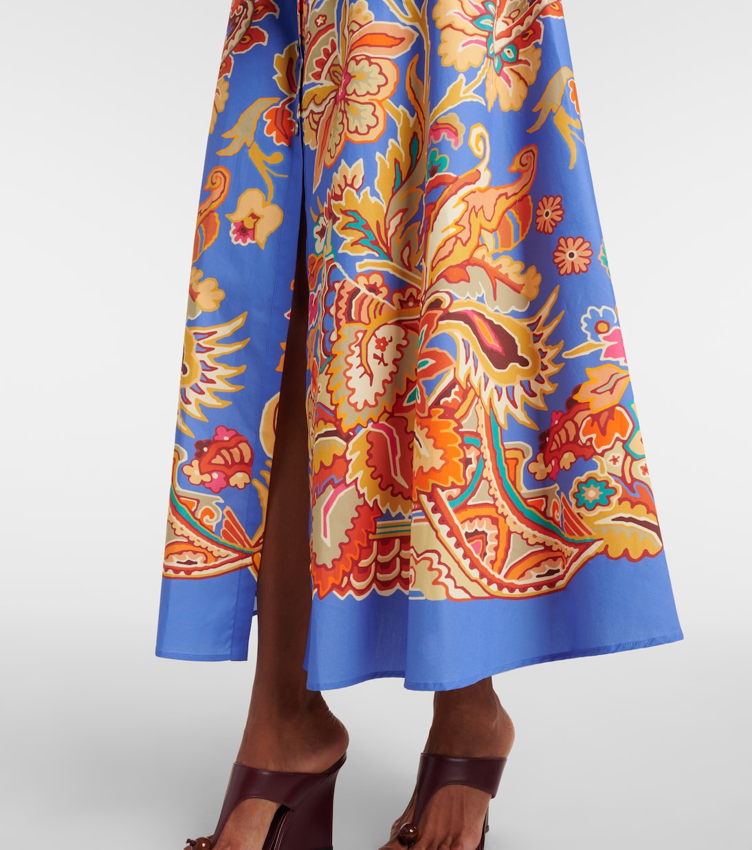 Vestido largo de algodón con cinturón | Etro