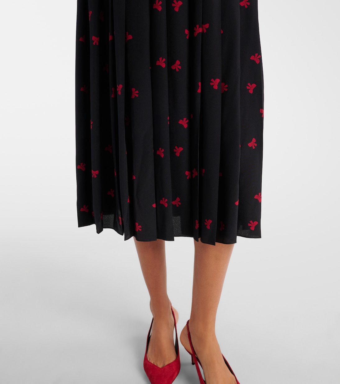 Bow-detail printed silk midi dress | Alessandra Rich