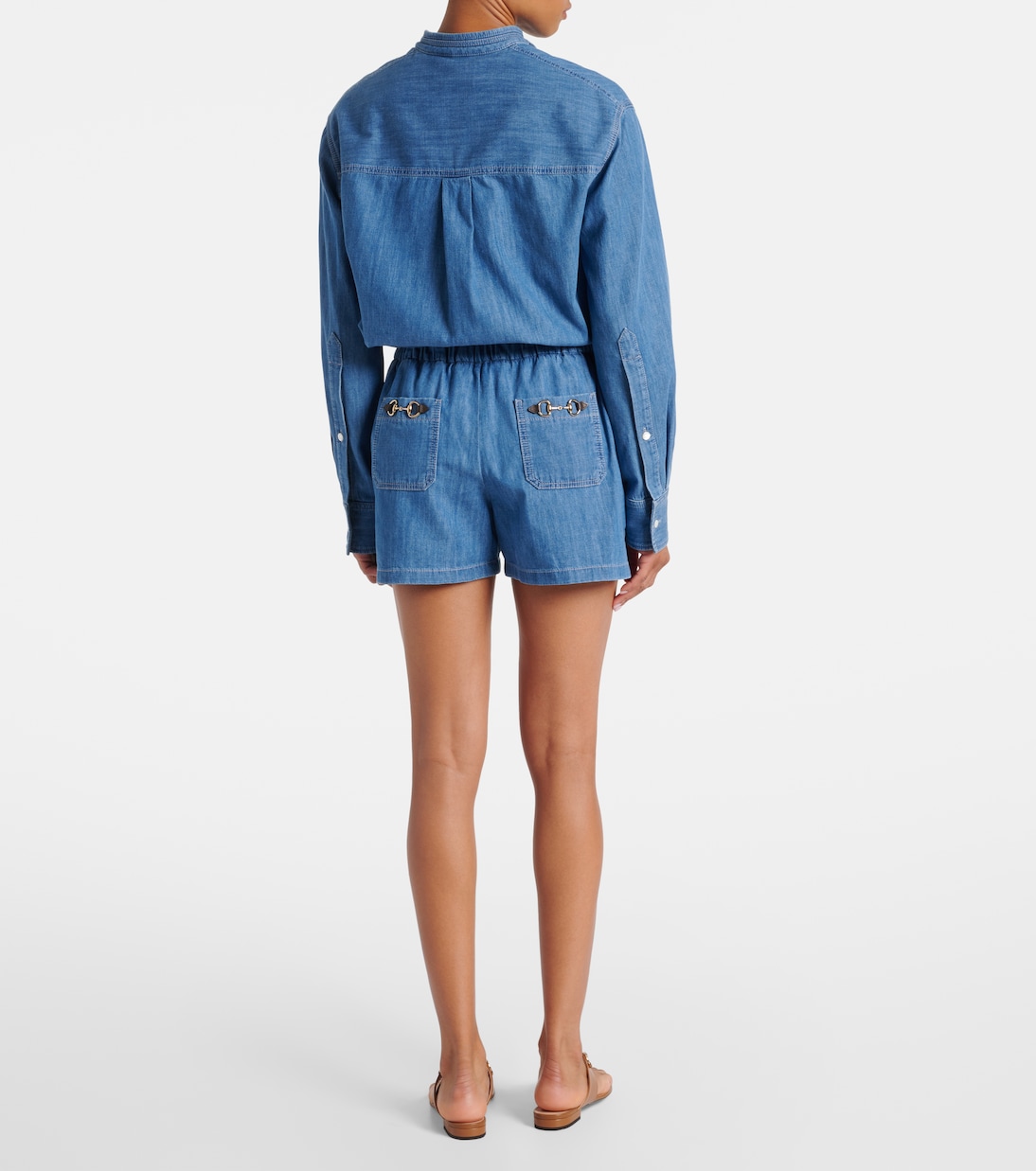 Horsebit denim shorts | Gucci