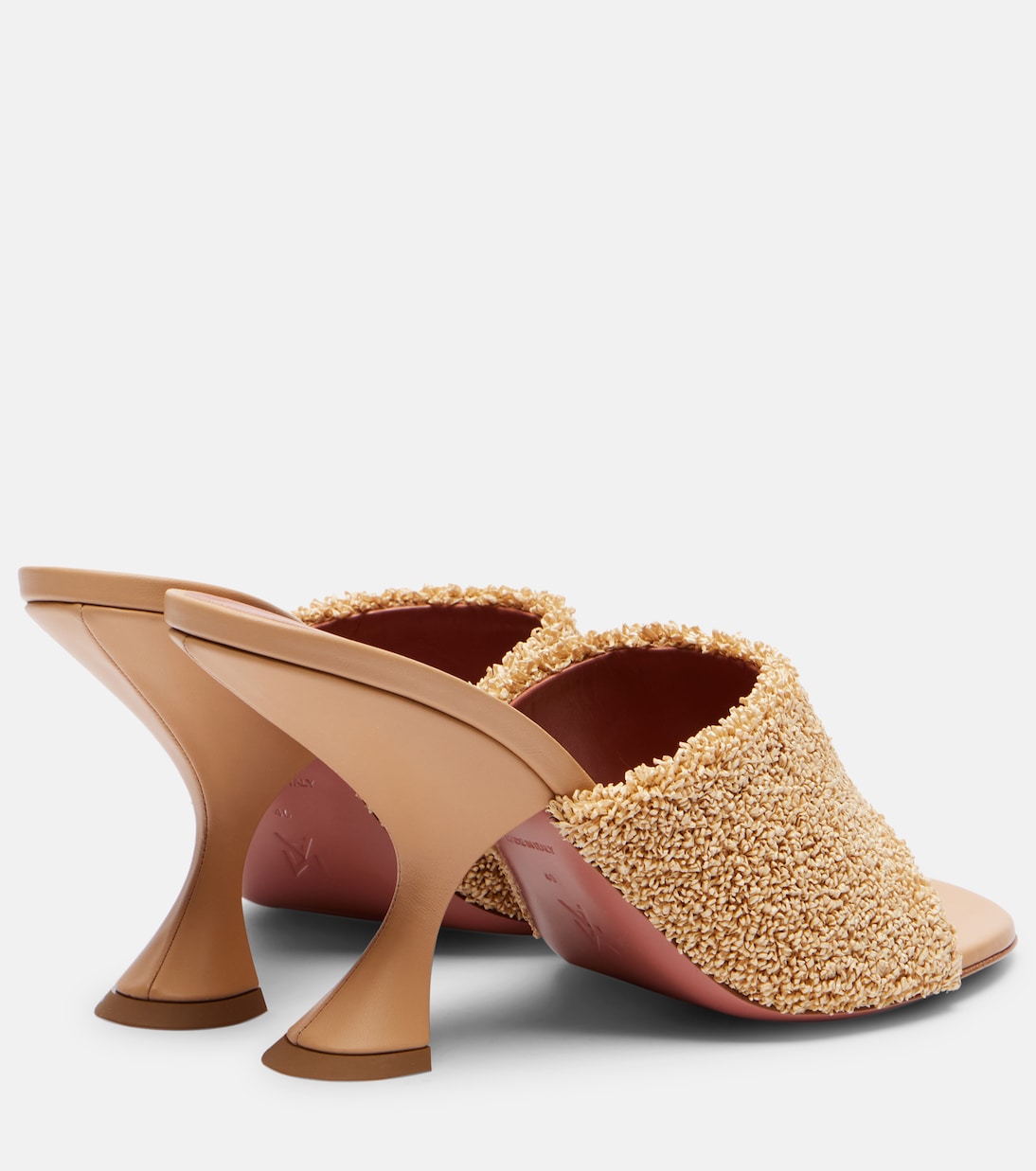 Taylor 90 raffia-effect mules | Amina Muaddi