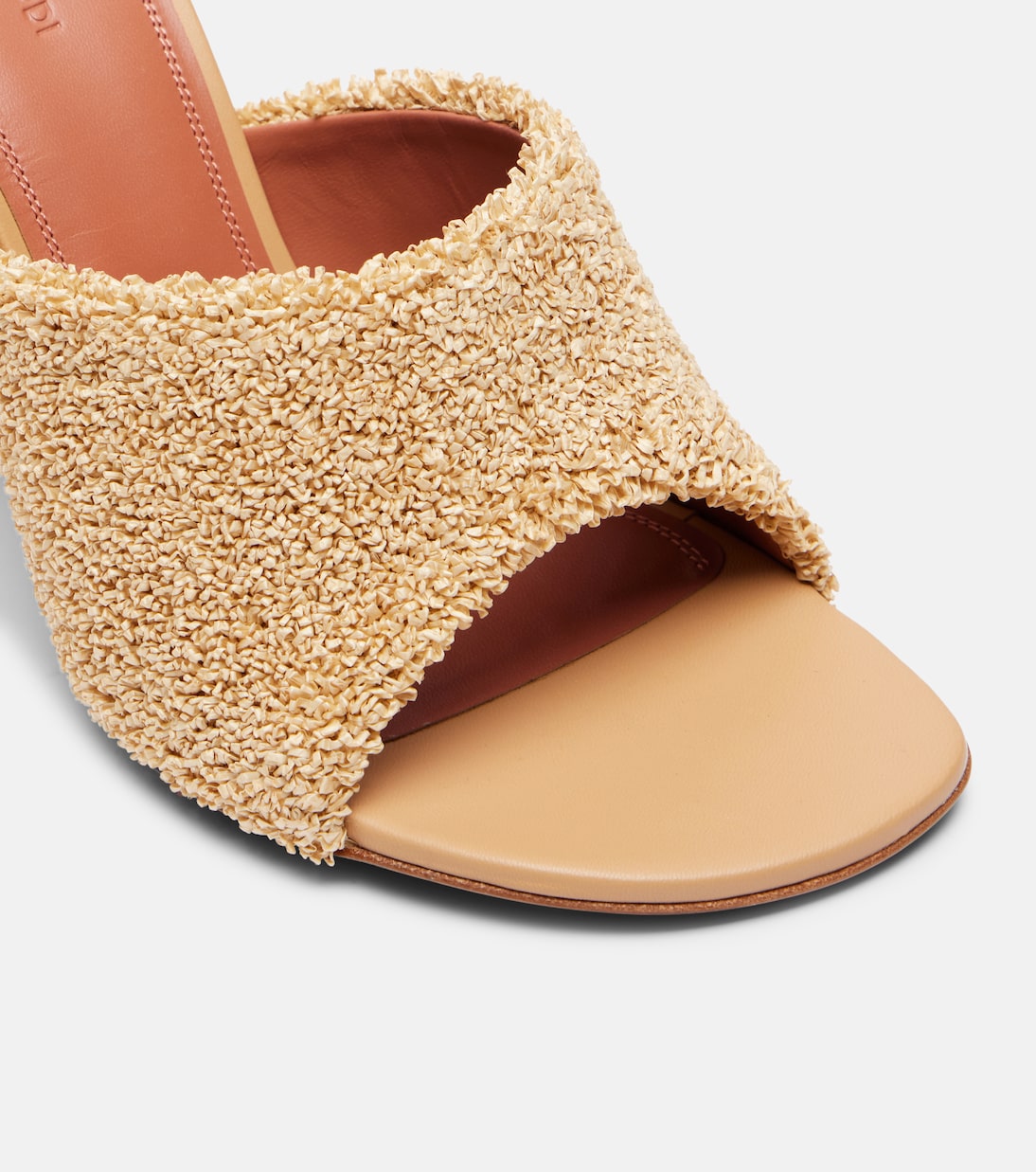 Taylor 90 raffia-effect mules | Amina Muaddi