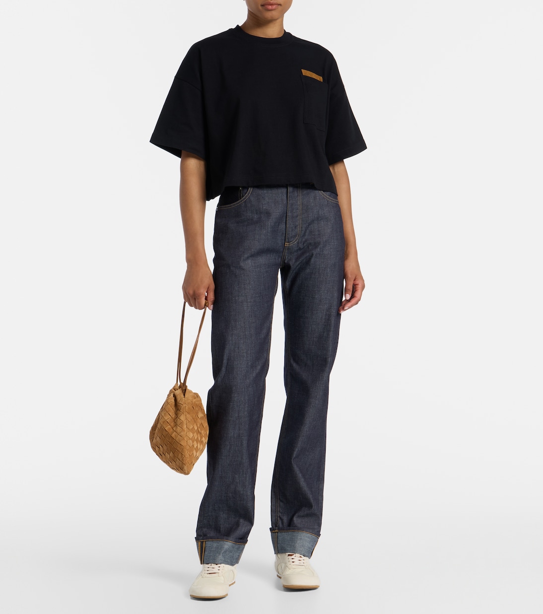 T-Shirt Intrecciato aus Baumwoll-Jersey  | Bottega Veneta