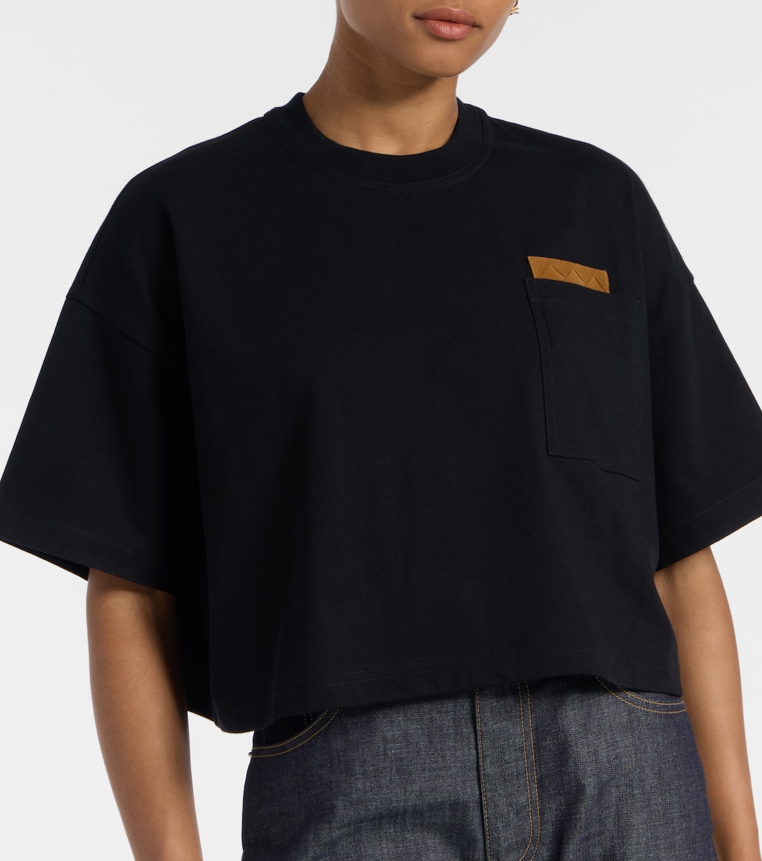 T-Shirt Intrecciato aus Baumwoll-Jersey  | Bottega Veneta