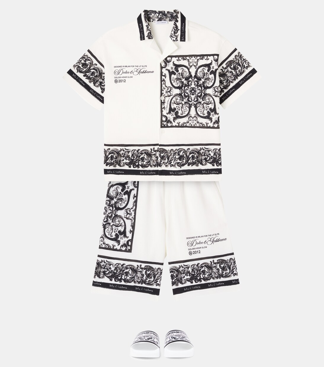 Majolica logo cotton piqué shirt | Dolce&Gabbana Kids