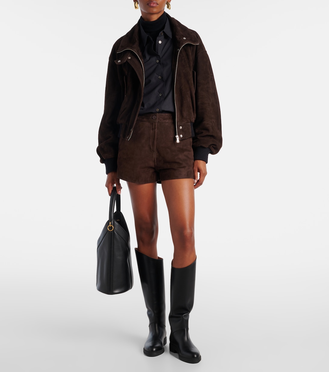 Veste bomber Briar en daim | Nour Hammour