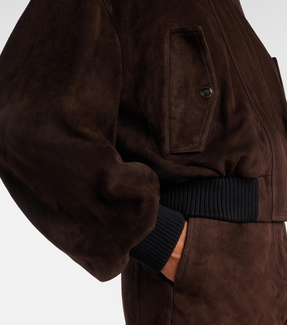 Veste bomber Briar en daim | Nour Hammour
