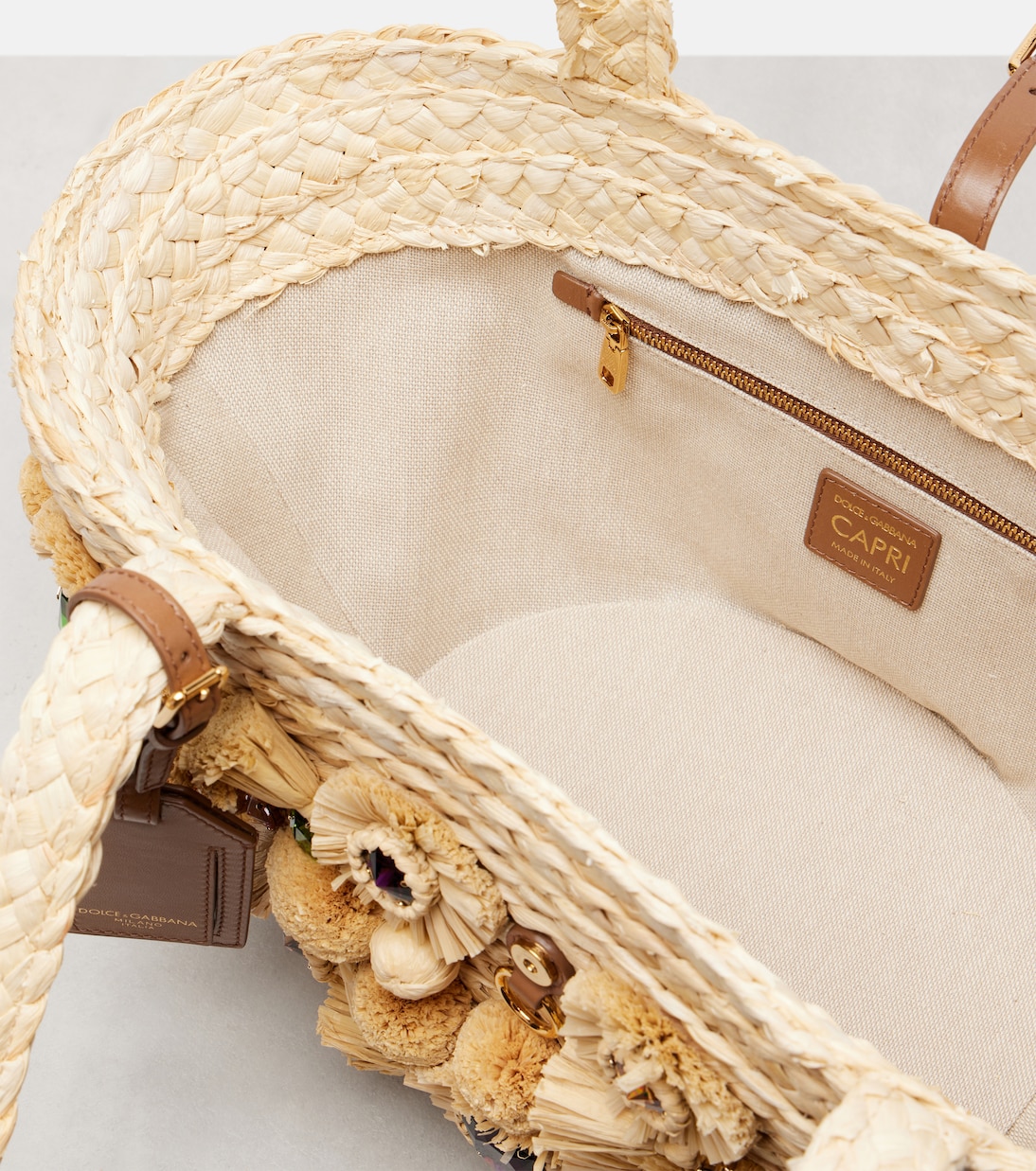 Capri Small embellished raffia basket bag | Dolce&Gabbana