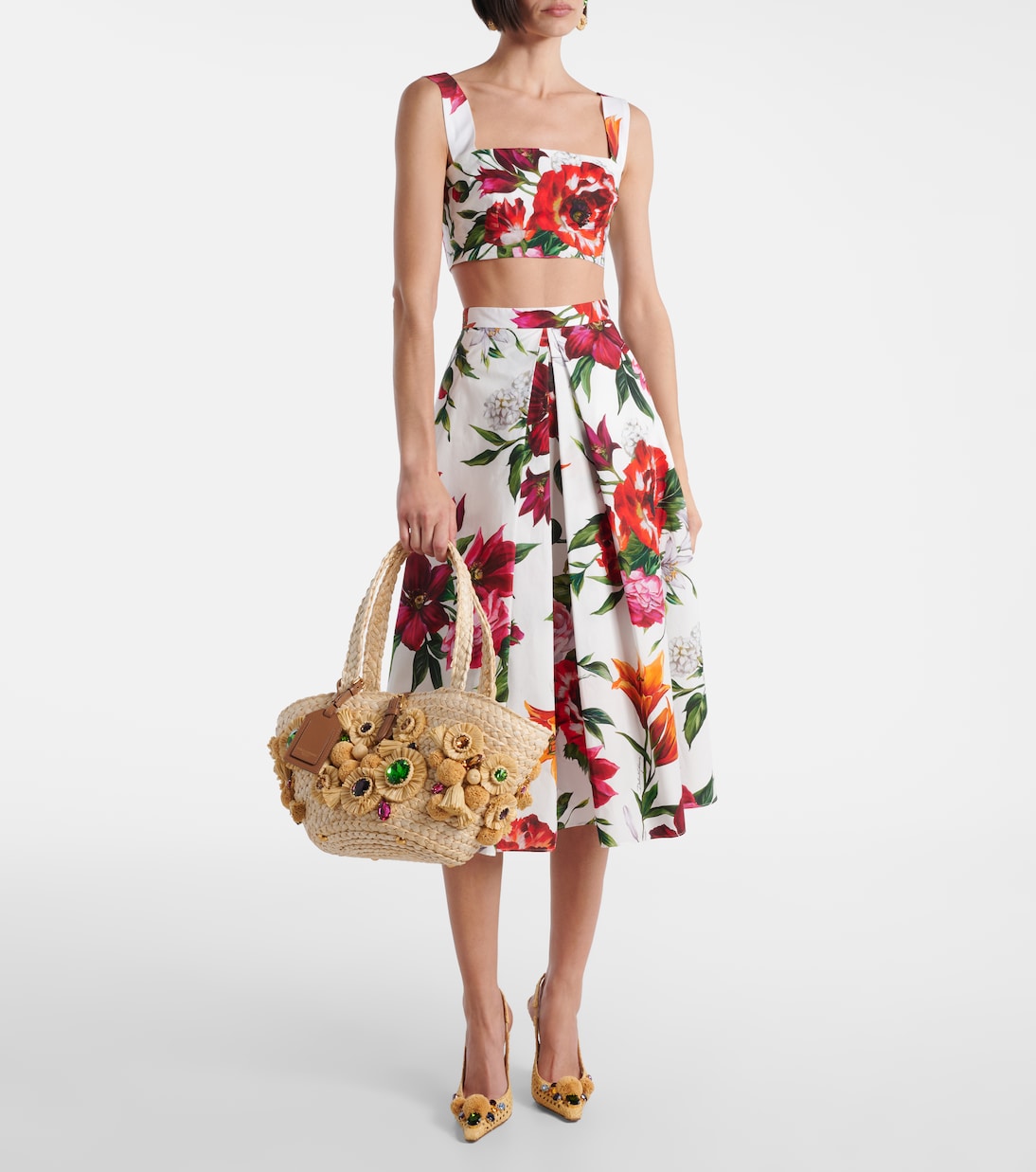 Capri Small embellished raffia basket bag | Dolce&Gabbana